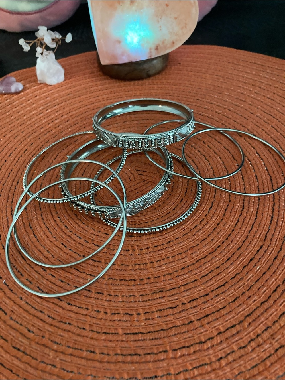 Silver Bangles - Set of 8
